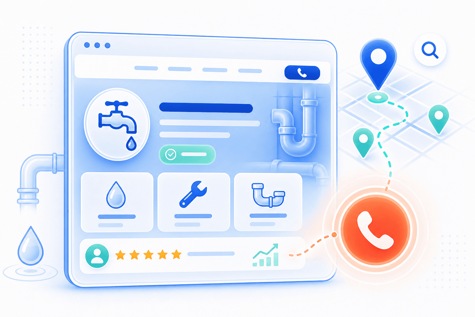 Créer un site web de plombier qui génère des appels : guide SEO local